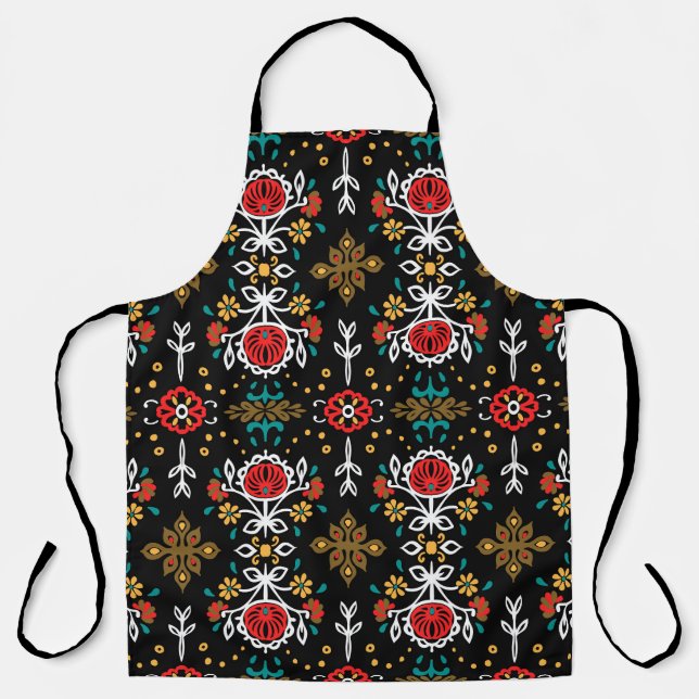 Floral folk pattern: Indian embroidery. Apron (Front)