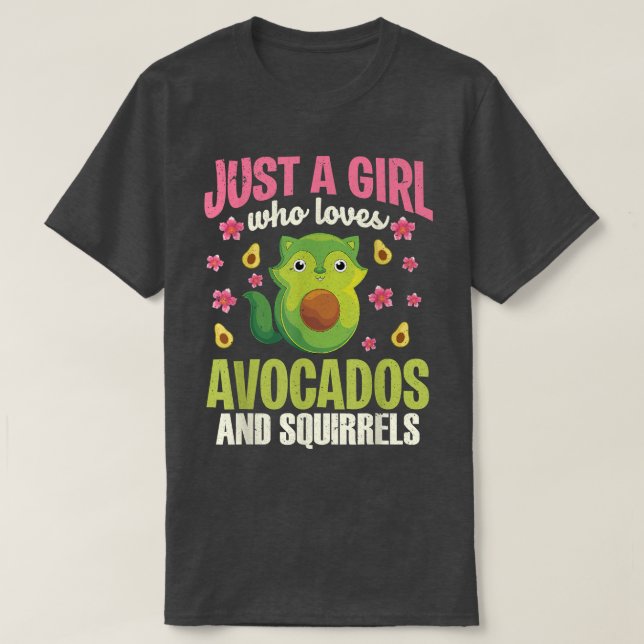 Floral Forest Animal Lover Girls Women Cute Avocad T-Shirt (Design Front)