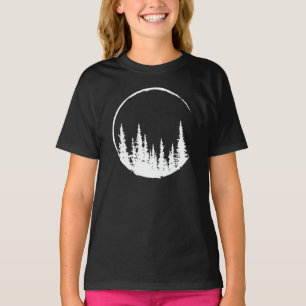 Floral Forest Circle Tree Loving Forest Tree T-Shirt