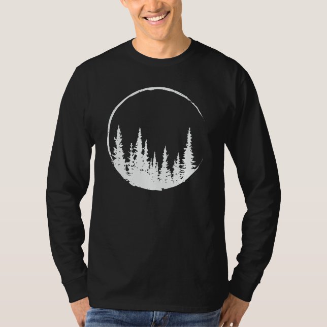 Floral Forest Circle Tree Loving Forest Tree  T-Shirt (Front)