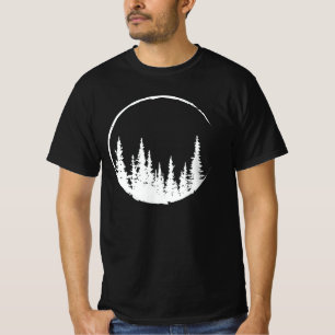 Floral Forest Circle Tree Loving Forest Tree T-Shirt