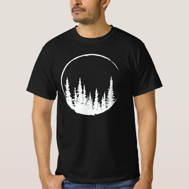 Floral Forest Circle Tree Loving Forest Tree T-Shirt (Front)