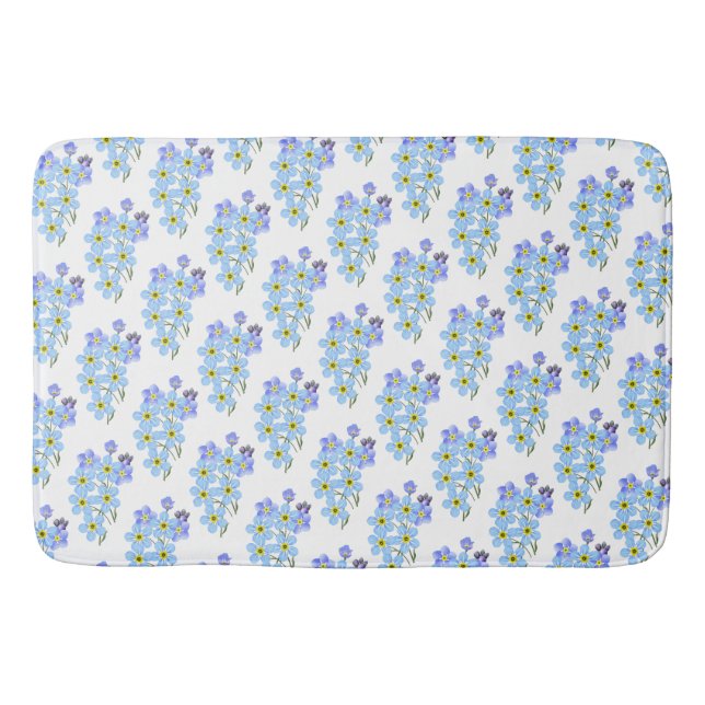Floral Forget me Nots Bath Mat (Front)