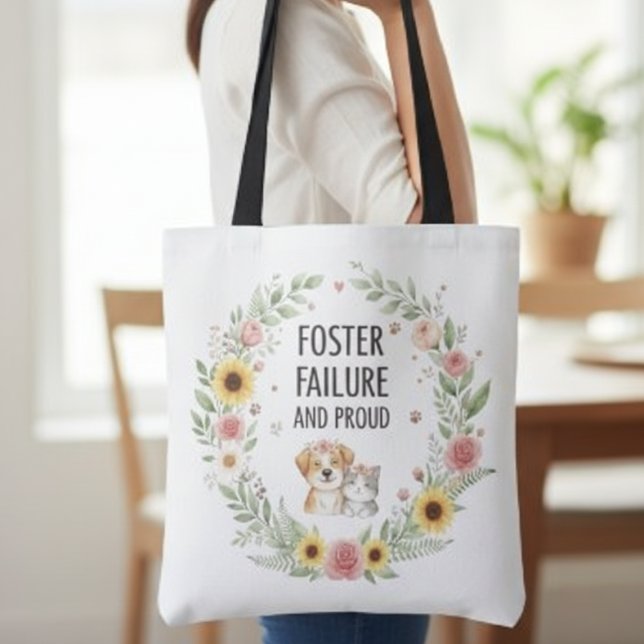 Floral Foster Failure – Proud Pet Adopter Gift Tote Bag (Pet Foster Failure Tote bag)