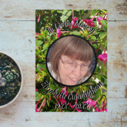 Floral Four O'Clock's Patch Five Photo Memorial  Tri-Fold Announcement