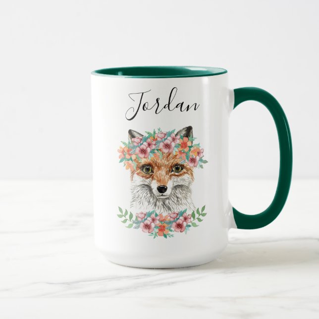 Floral Fox | Add Your Name Mug (Right)