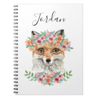 Floral Fox | Add Your Name Notebook