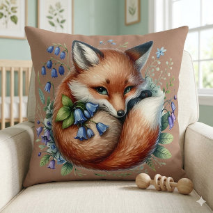 Floral Fox Botanical Woodland Art Cushion
