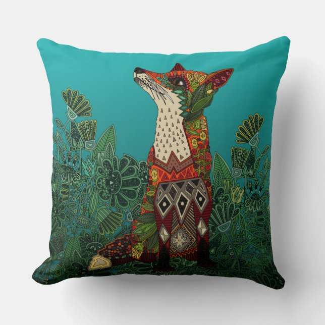 floral fox cushion (Front)