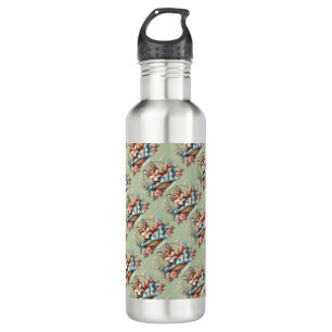 Floral Fox in Basket with Quilt & Flowers 710 Ml Water Bottle