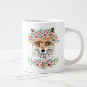 Floral Fox Large Coffee Mug