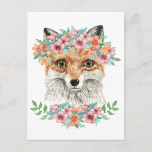 Floral Fox Postcard
