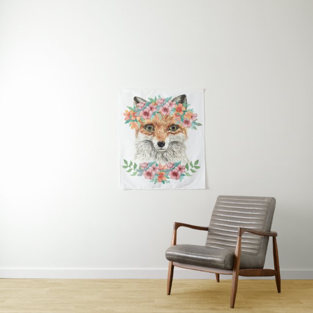 Floral Fox Tapestry (In Situ)
