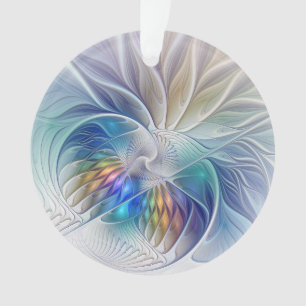 Floral Fractal Art, Colourful Abstract Flower Ornament