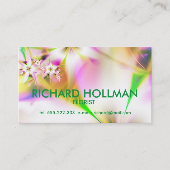 Floral fractal business card (Front)