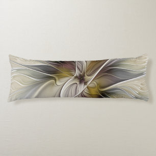 Floral Fractal, Fantasy Flower with Earth Colours Body Cushion