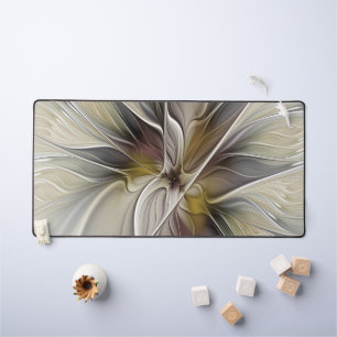Floral Fractal, Fantasy Flower with Earth Colours Desk Mat