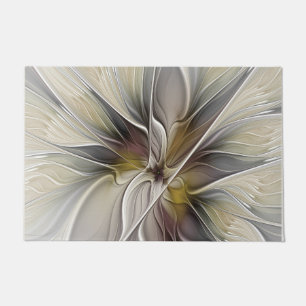 Floral Fractal, Fantasy Flower with Earth Colours Doormat