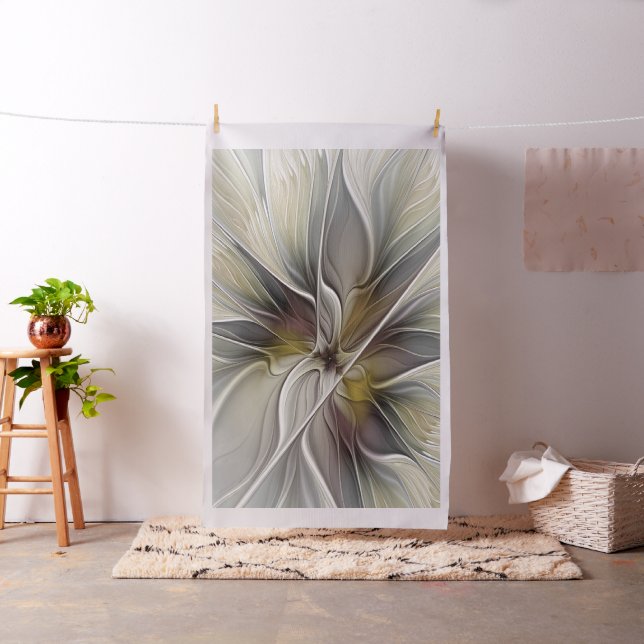 Floral Fractal, Fantasy Flower with Earth Colours Fabric (In Situ)