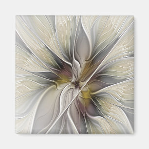Floral Fractal, Fantasy Flower with Earth Colours Magnet