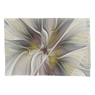 Floral Fractal, Fantasy Flower with Earth Colours Pillowcase