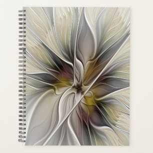 Floral Fractal, Fantasy Flower with Earth Colours Planner