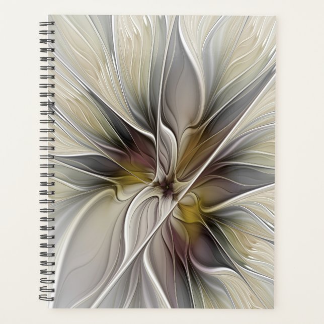 Floral Fractal, Fantasy Flower with Earth Colours Planner (Front)