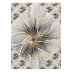 Floral Fractal, Fantasy Flower with Earth Colours Tablecloth