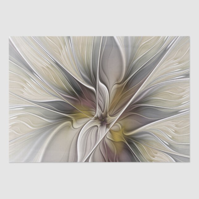 Floral Fractal, Fantasy Flower with Earth Colours Tissue Paper (Front)