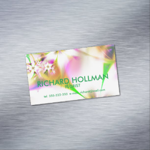 Floral fractal Magnetic business card