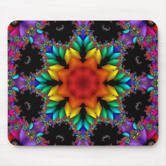 Floral Fractal Mouse Pad (Front)