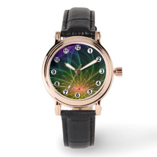Floral Fractals & fantasy lights / Modern, Elegant Watch
