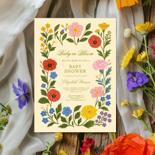 Floral Frame Baby in Bloom Baby Shower  Invitation