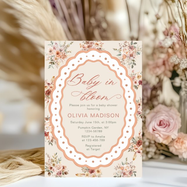 Floral Frame Baby Shower Invitation (Creator Uploaded)
