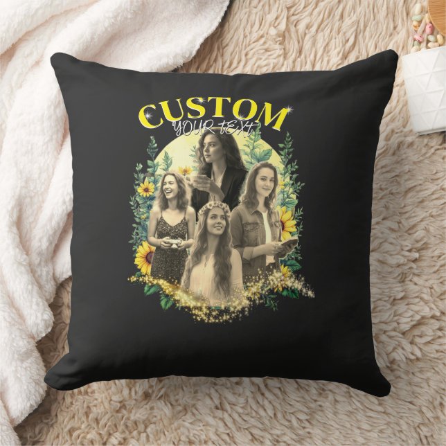Floral Frame Custom Picture Cushion (Blanket)