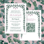 Floral Frame Custom QR Code Bat Mitzvah Girl Invitation<br><div class="desc">Perfect card to announce a bat mitzvah, bar mitzvah or other Jewish celebration! Hand drawn art for you on the front and back side! FULLY CUSTOMIZABLE! Click on “Personalise” above to edit the text and add your link to the QR code. Click "edit using design tool" to adjust the fonts,...</div>