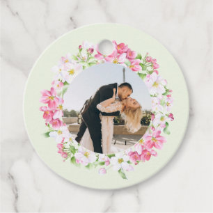 Floral Frame Favourite Photo with Personalised Tex Favour Tags