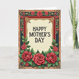 Floral Frame Happy Mothers Day Card