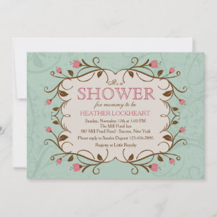 Floral Frame in Pink Invitation