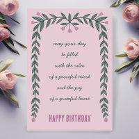 Floral Frame Inspirational Mindful Happy Birthday
