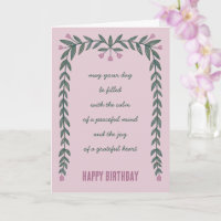 Floral Frame Inspirational Mindful Happy Birthday