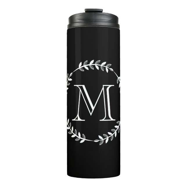 Floral Frame Monogram Thermal Tumbler (Front)