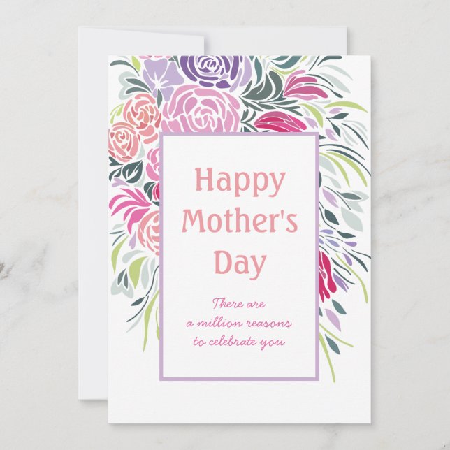 Floral Frame Mother's Day Card (Front)