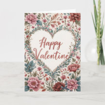Floral Frame Valentine Romantic Happy Valentines 