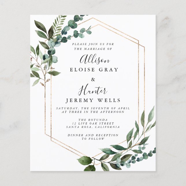Floral Frame Wedding Invitation (Front)