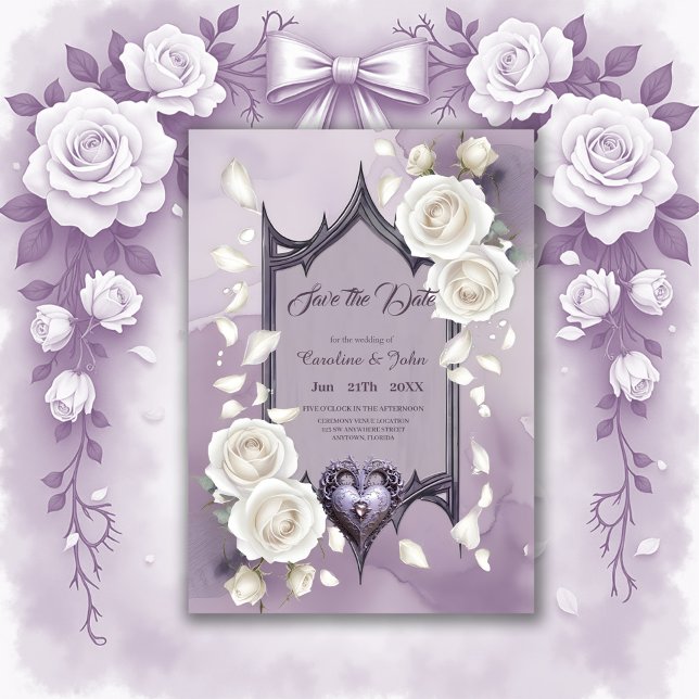 Floral frame with a heart and white roses  save the date (Creator Uploaded)