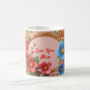 Floral Frame With Colourful Flowers Coffee Mug