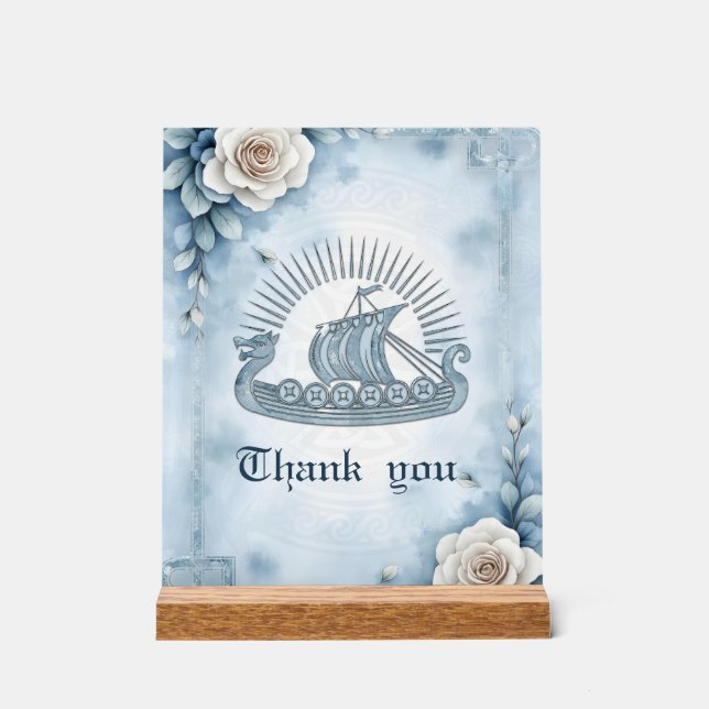 Floral Frame with Roses and Celtic Design.  Acrylic Sign (Front)