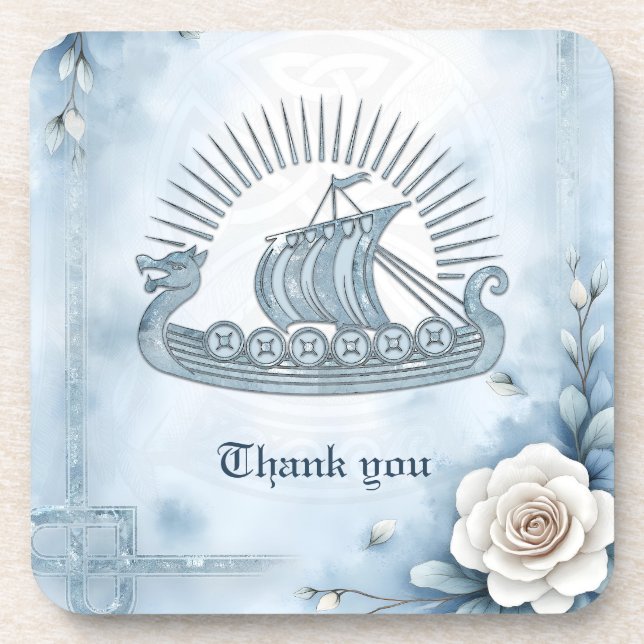 Floral Frame with Roses and Celtic Design.  Coaster (Front)