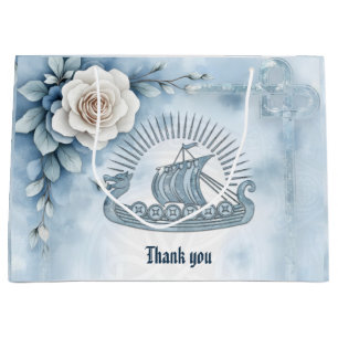 Floral Frame with Roses and Celtic Design. Large Gift Bag